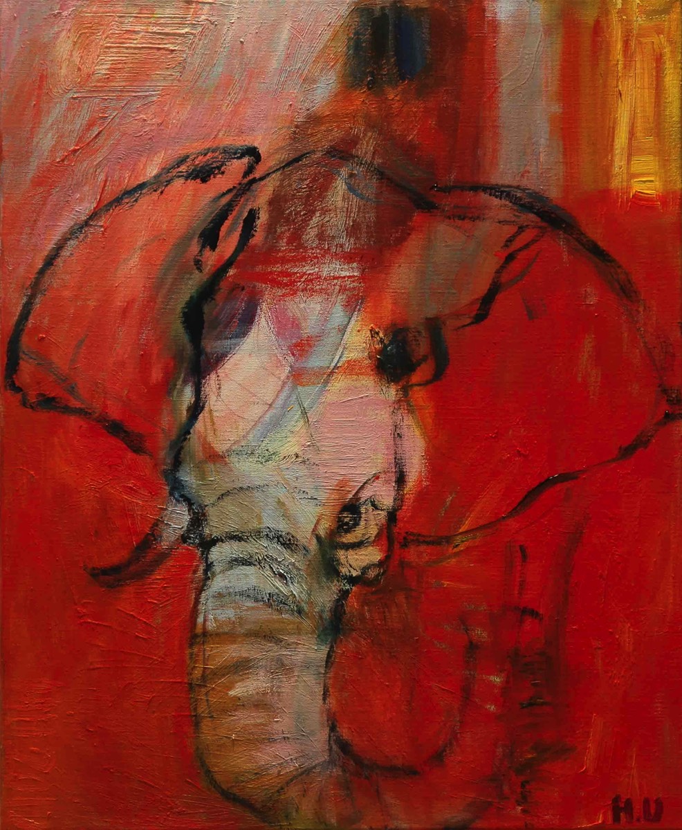 Elefantti, Elefant, Elephant, Oil on Canvas, 50x62cm